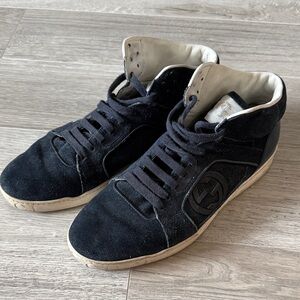 Gucci deep blue suede High-Top Sneakers